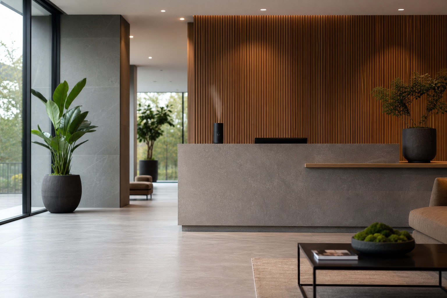 Office reception with a commercial aroma diffuser